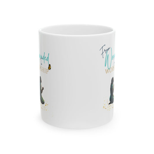 "Wounded to Worship" Ceramic Mug, (11oz, 15oz)