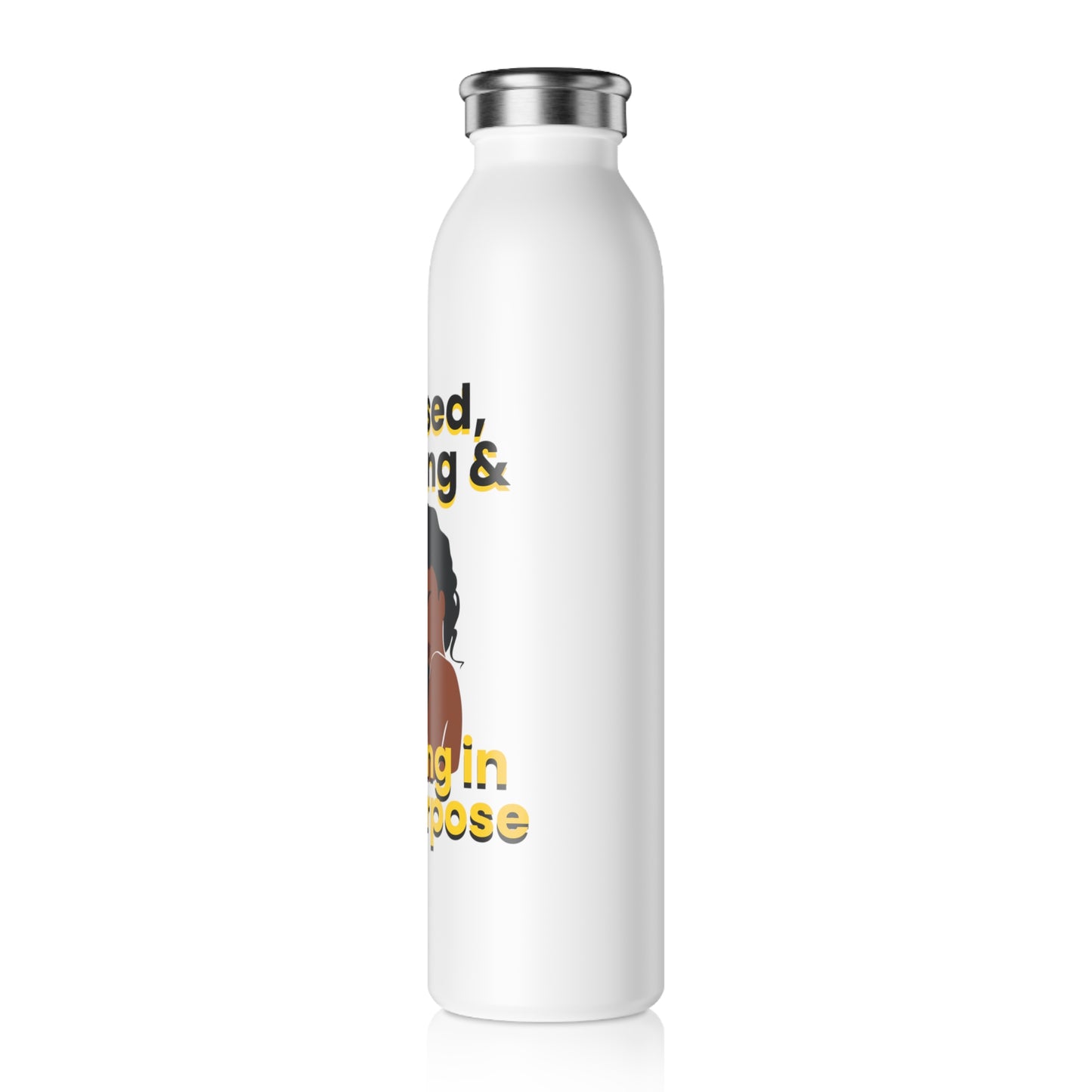 "Blessed and Thriving" Slim Water Bottle