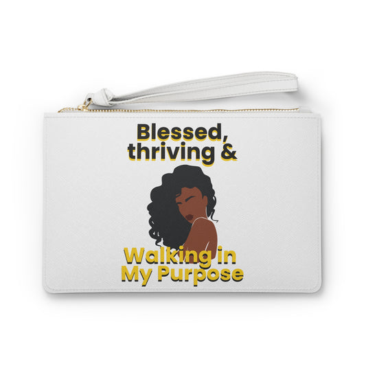 “Blessed and Thriving” Clutch Bag